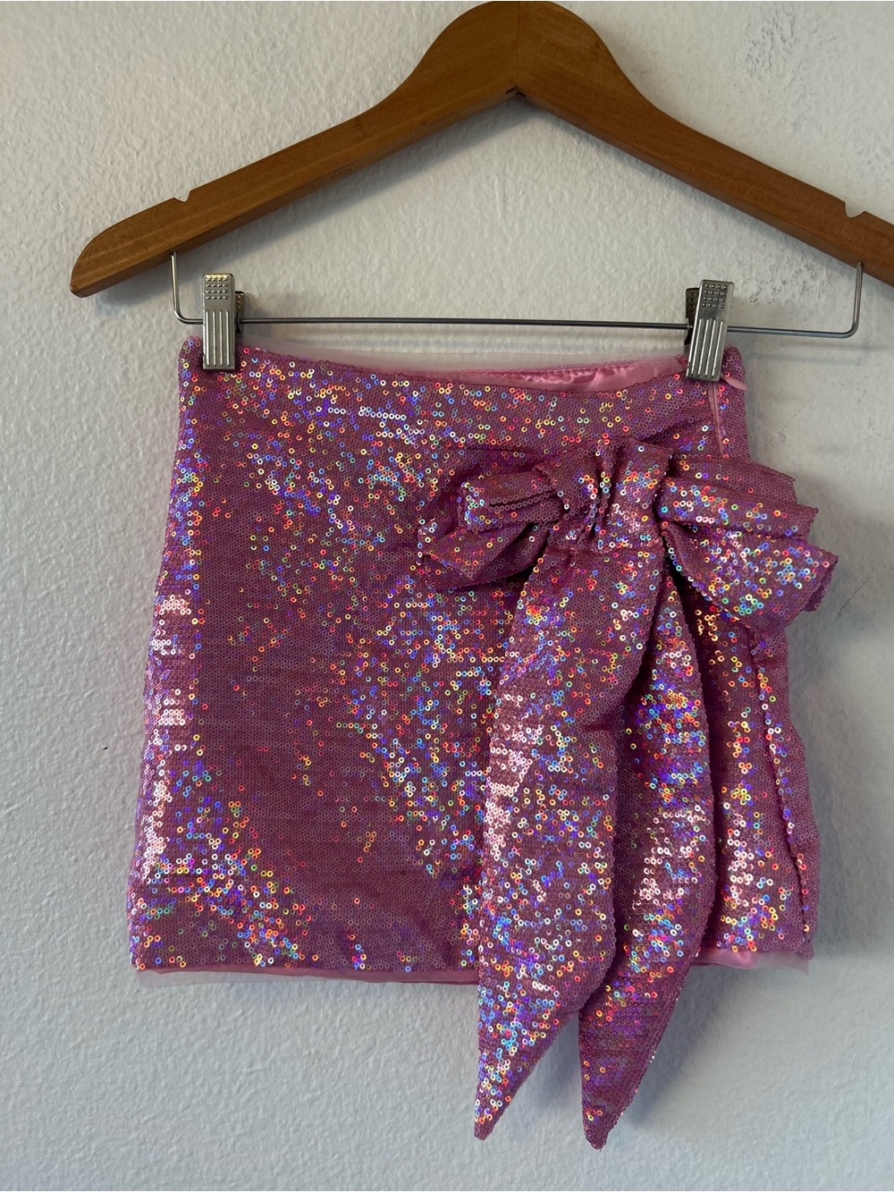 Lola + The Boys Girls Pink Sequin Bow Mini Skirt Size 6